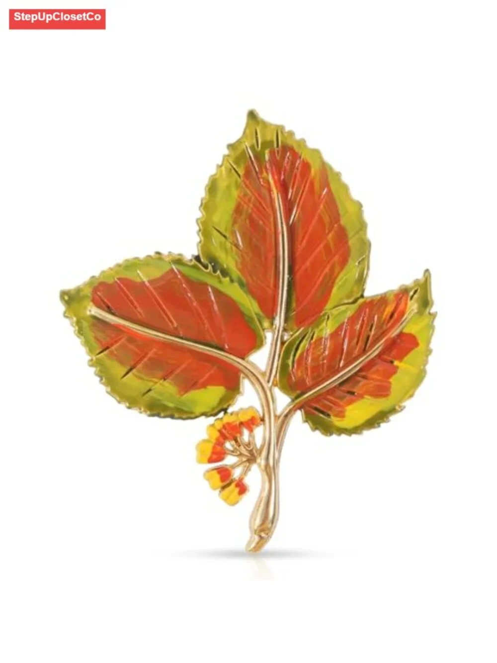 Elegant Retro Leaf Brooch Pin for Women Dresses Lapel Jewelry Accessory